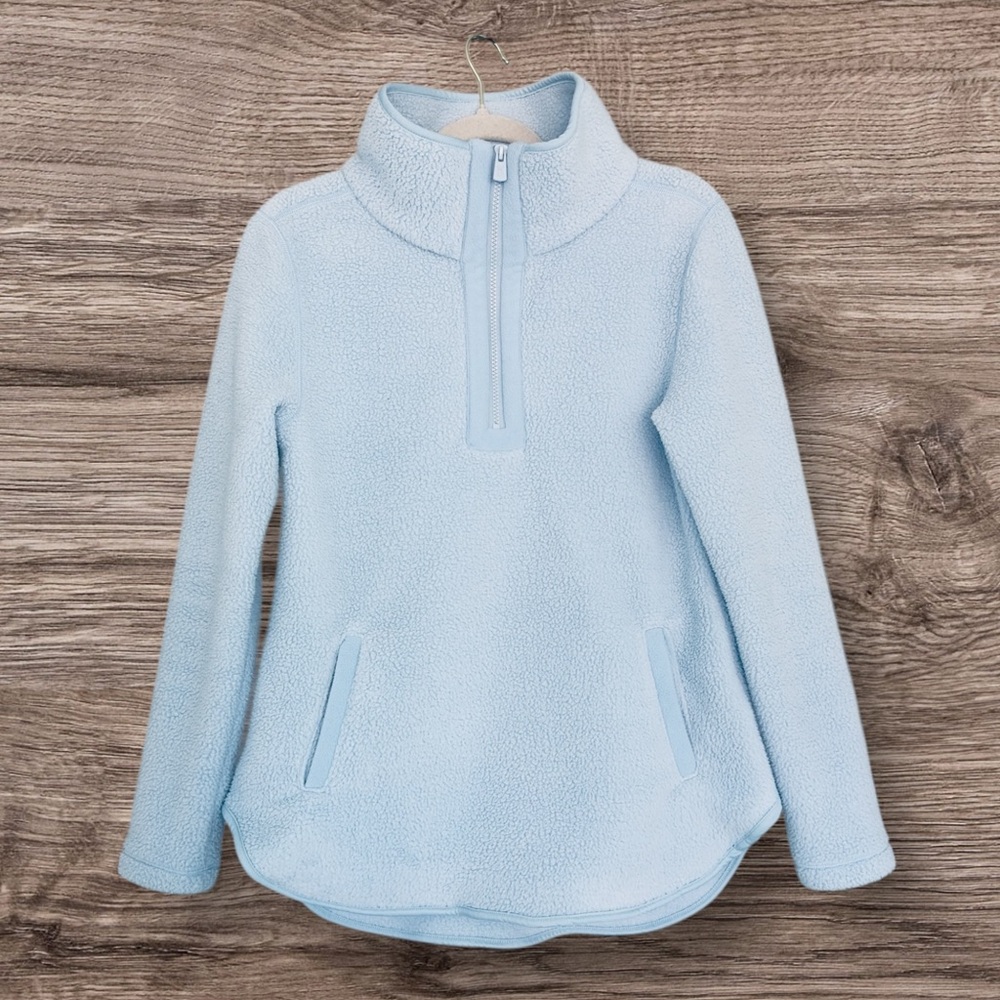 Dudley Stephens Laurel Pullover Ice Blue Sherpa Fleece Small